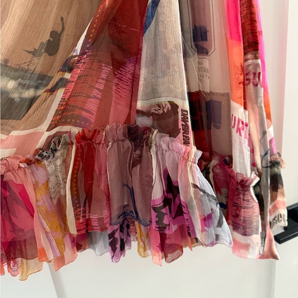 Zimmermann Wavelength Poster Print Mini Halterneck Dress Size 0 - Picture 9 of 13